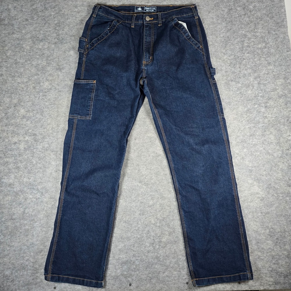 WGA Dark Wash Carpenter Jeans Workwear Baggy Skater Denim Pants 34x32